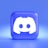 A three-dimensional blue cube featuring a white, stylized gaming controller symbol associated with a popular communication platform, set against a gradient blue background.